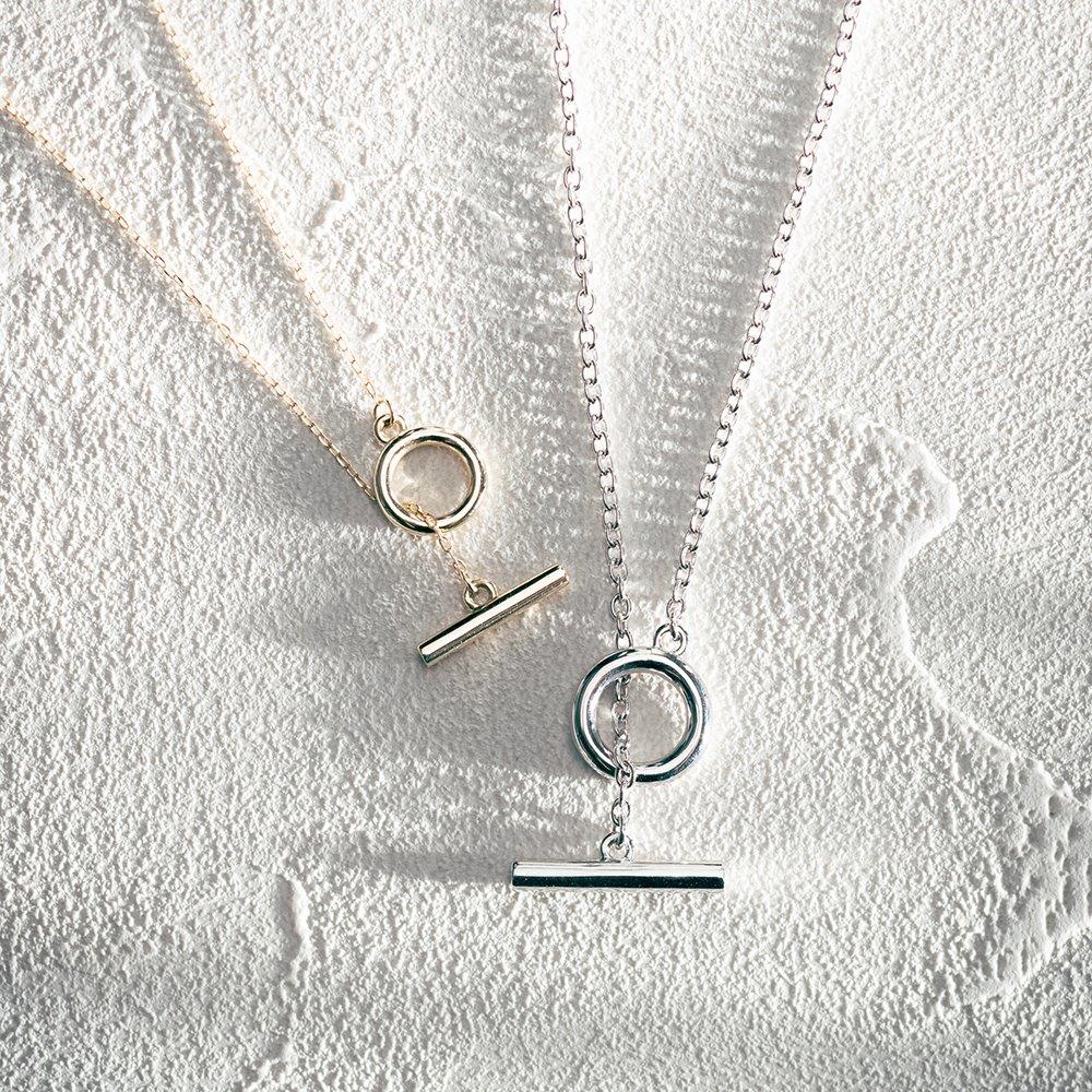 L&Co. エルアンドコー シルバー ネックレス Tバー シンプル 美品 L&Co. エルアンドコー シルバー ネックレス Tバー シンプル 美品